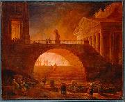 Hubert Robert Fire of Rome oil painting reproduction
